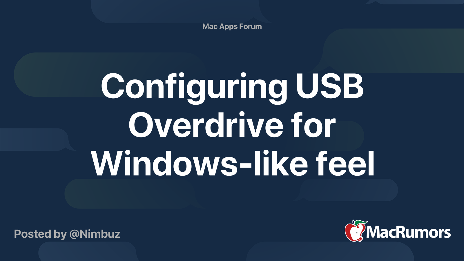 Configuring USB Overdrive for Windowslike feel MacRumors Forums