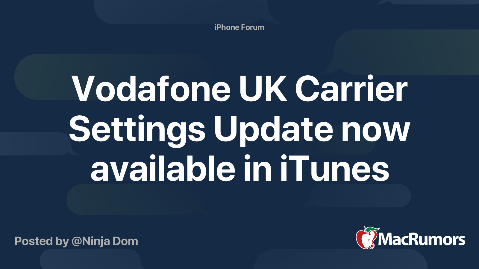 Vodafone UK Carrier Settings Update now available in iTunes MacRumors