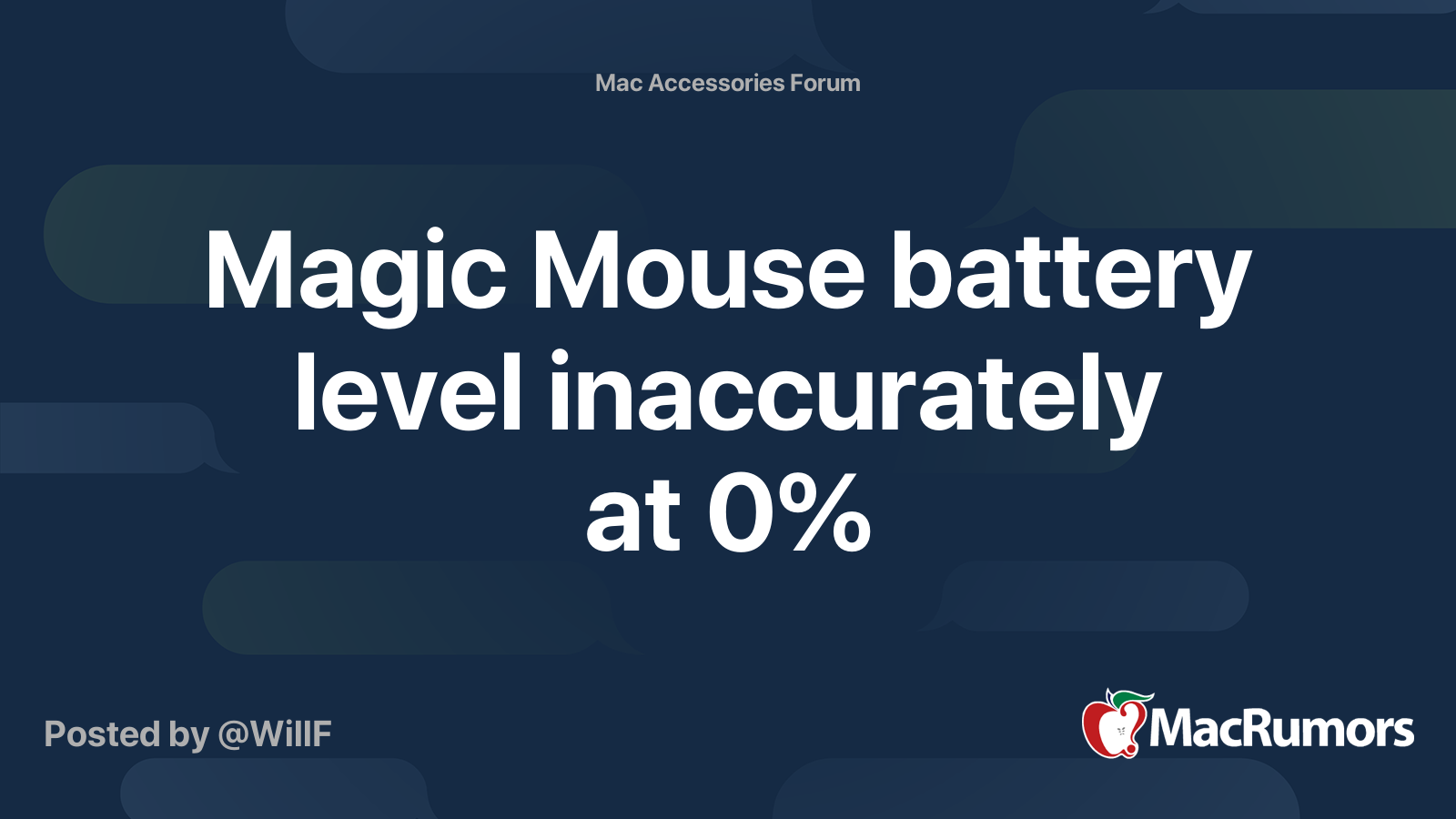 Magic Mouse battery level inaccurately at 0% | MacRumors Forums