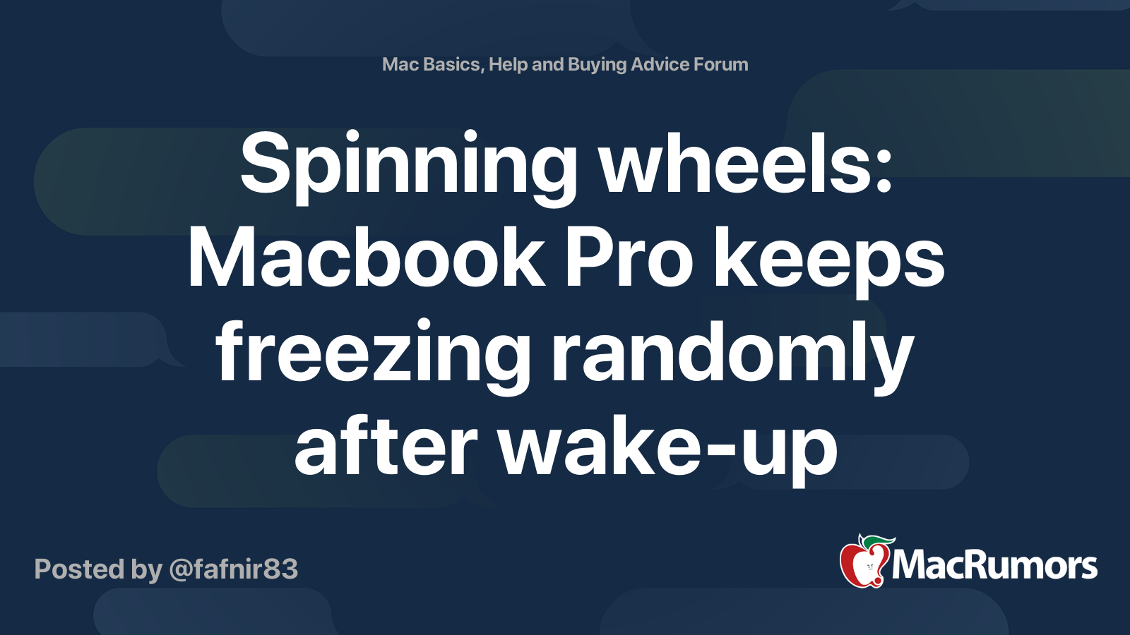 Spinning wheels Macbook Pro keeps freezing randomly after wakeup