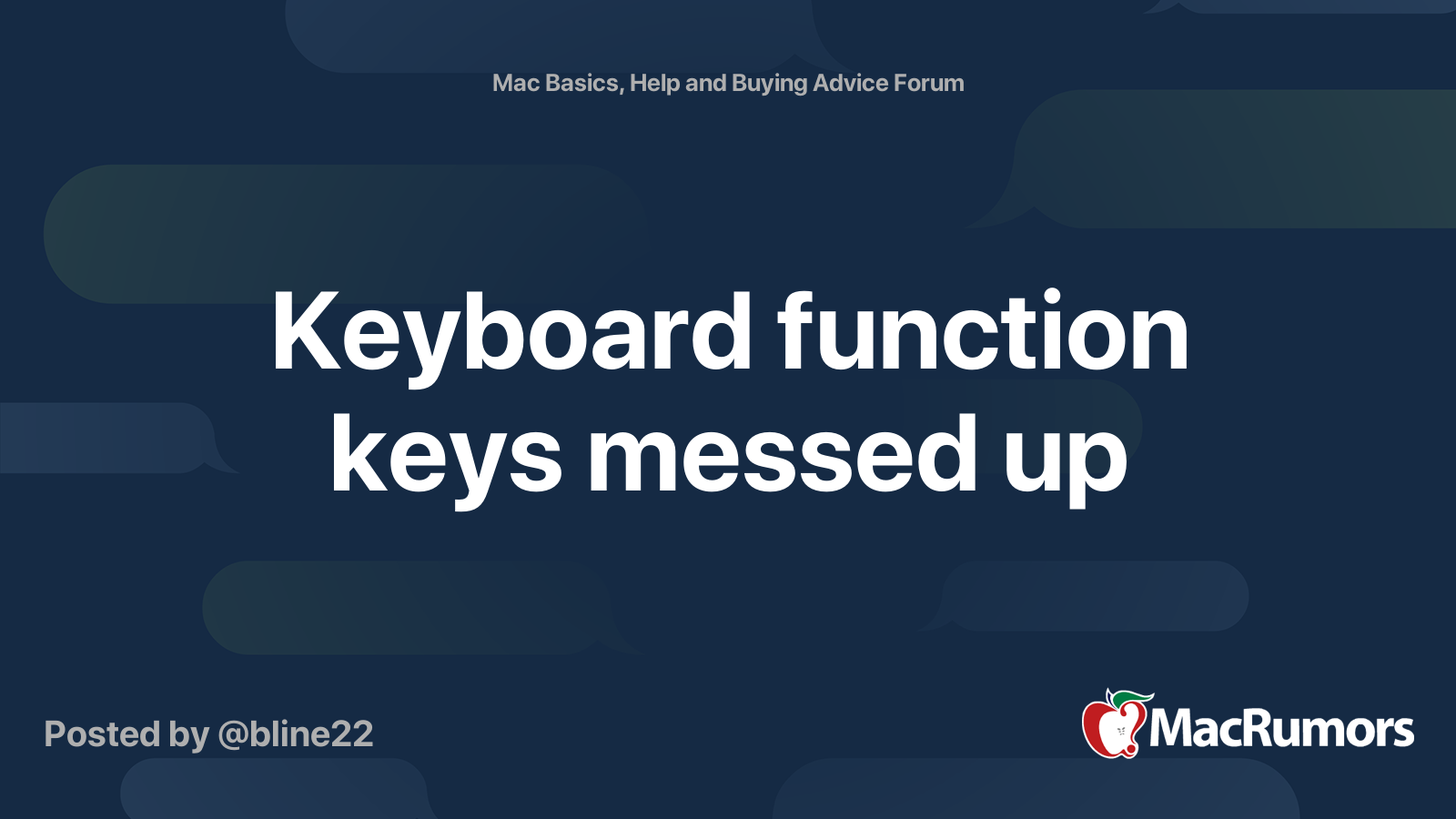 Keyboard function keys messed up MacRumors Forums