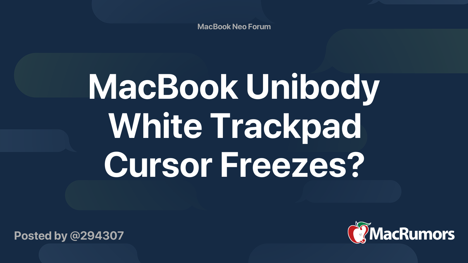 MacBook Unibody White Trackpad Cursor Freezes? | MacRumors Forums