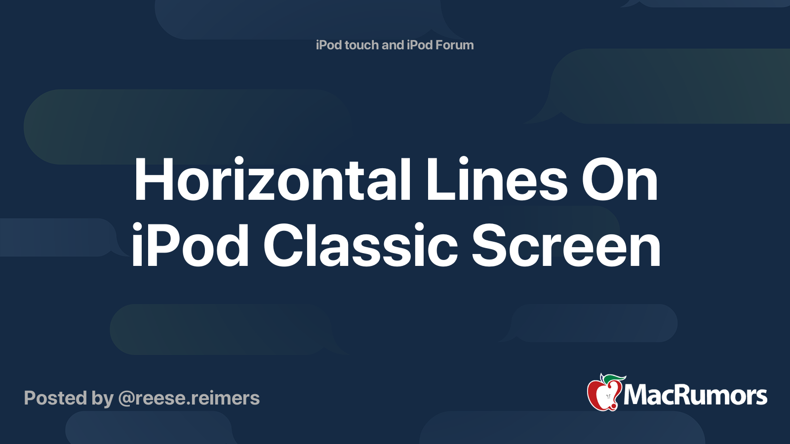 Horizontal Lines On iPod Classic Screen MacRumors Forums
