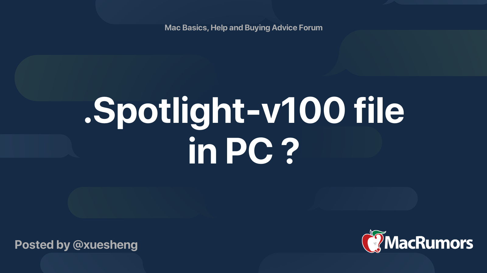 .Spotlightv100 file in PC ? MacRumors Forums