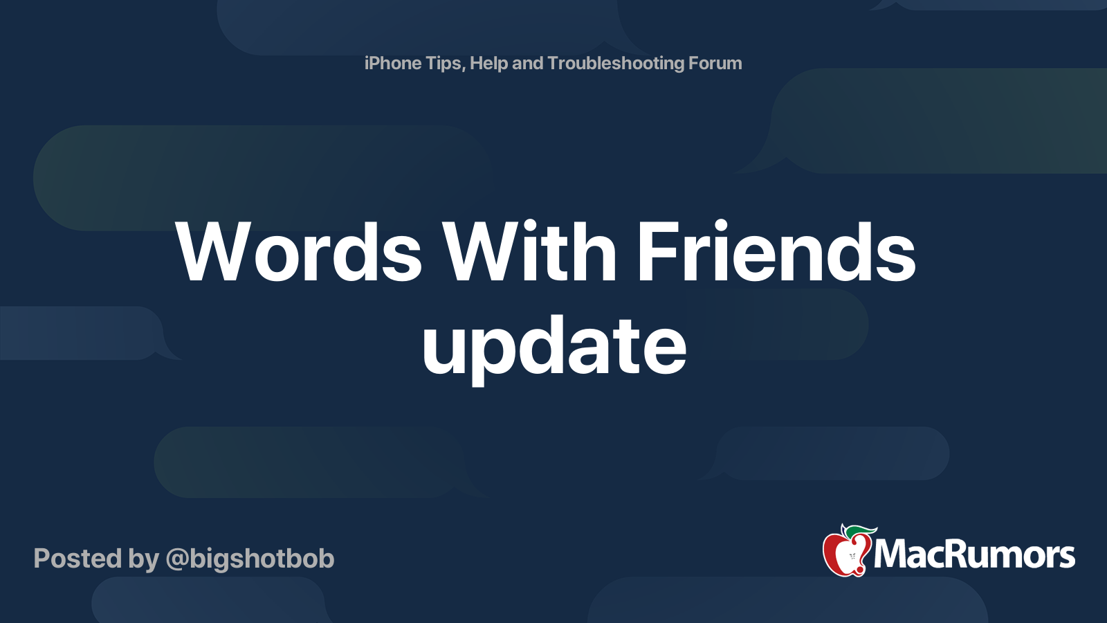 Words With Friends update | MacRumors Forums