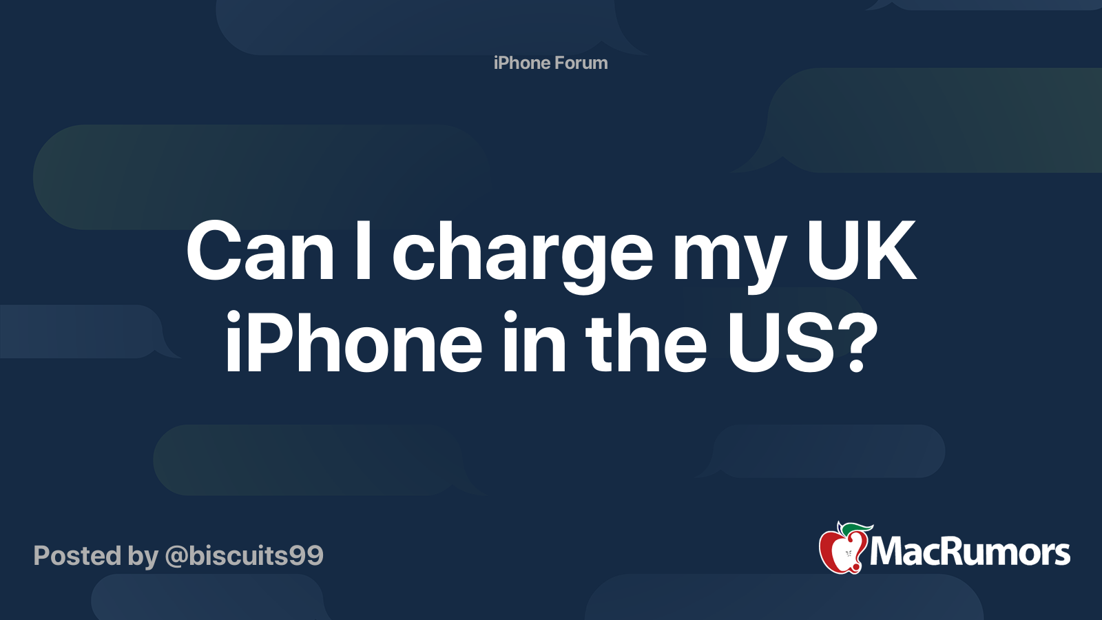 Can I charge my UK iPhone in the US? | MacRumors Forums