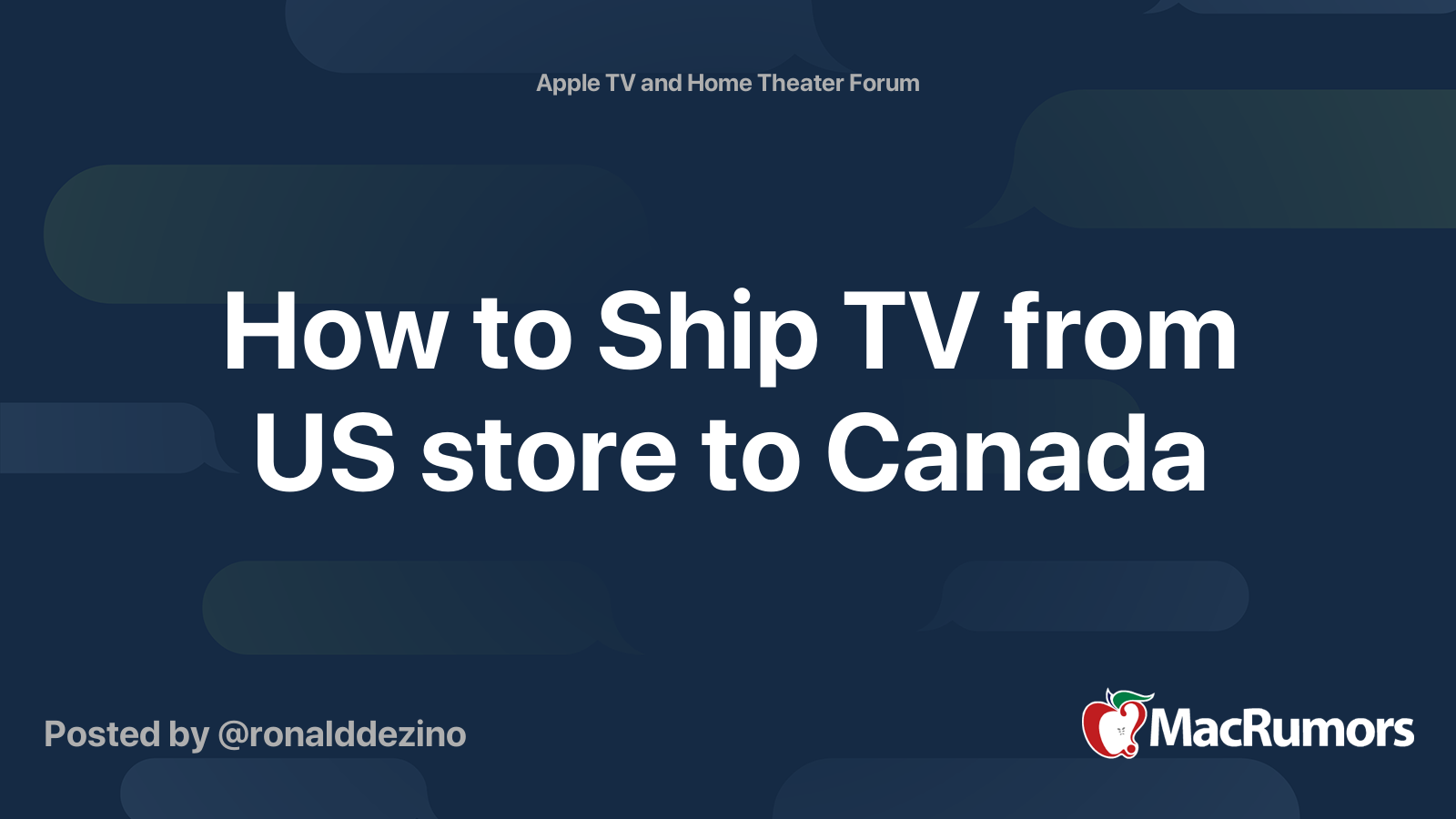 How to Ship TV from US store to Canada MacRumors Forums