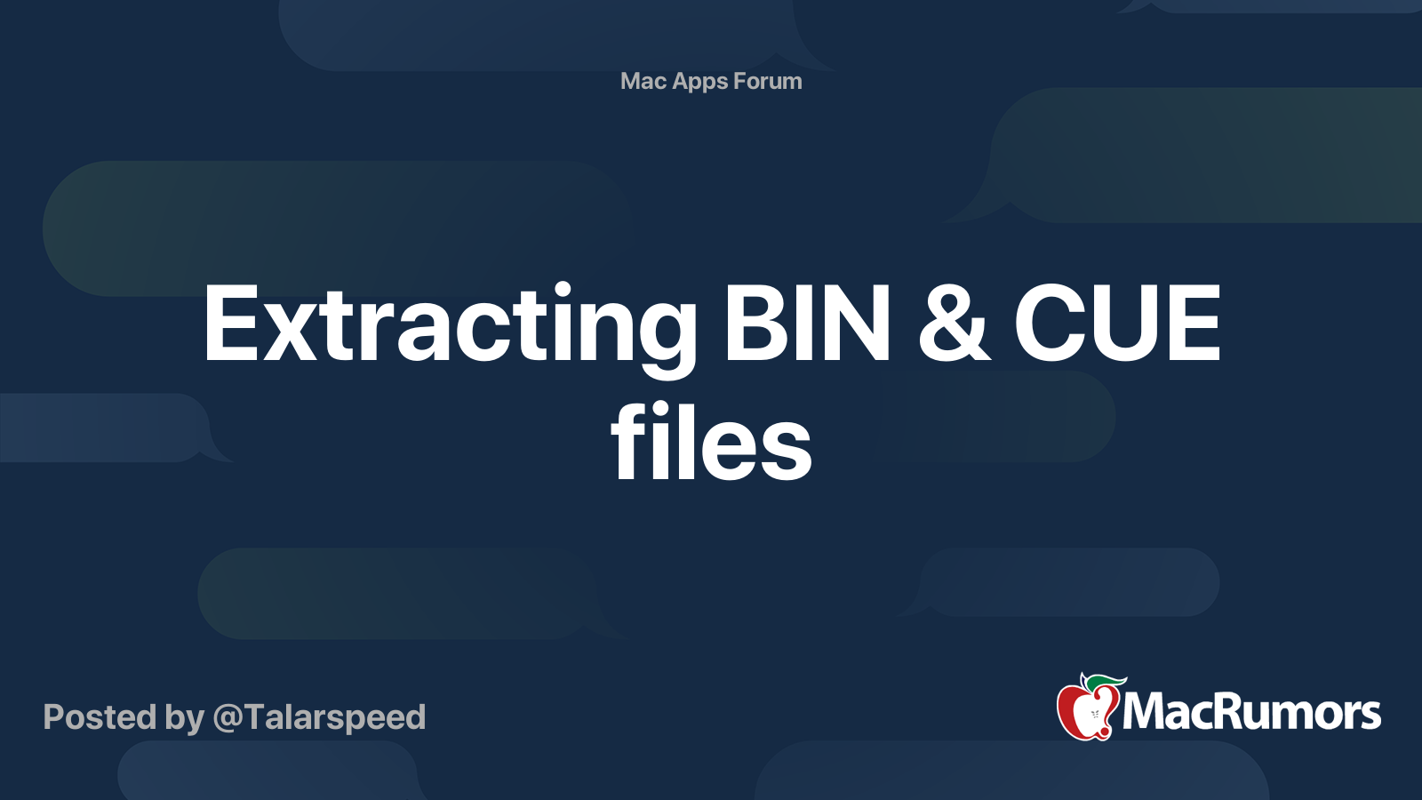 Extracting BIN & CUE files MacRumors Forums