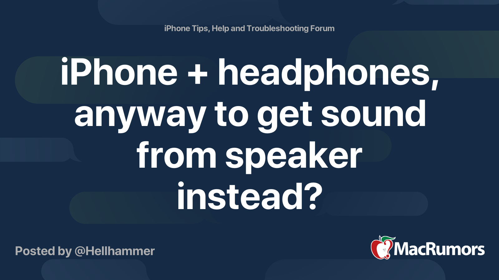 iPhone + headphones, anyway to get sound from speaker instead