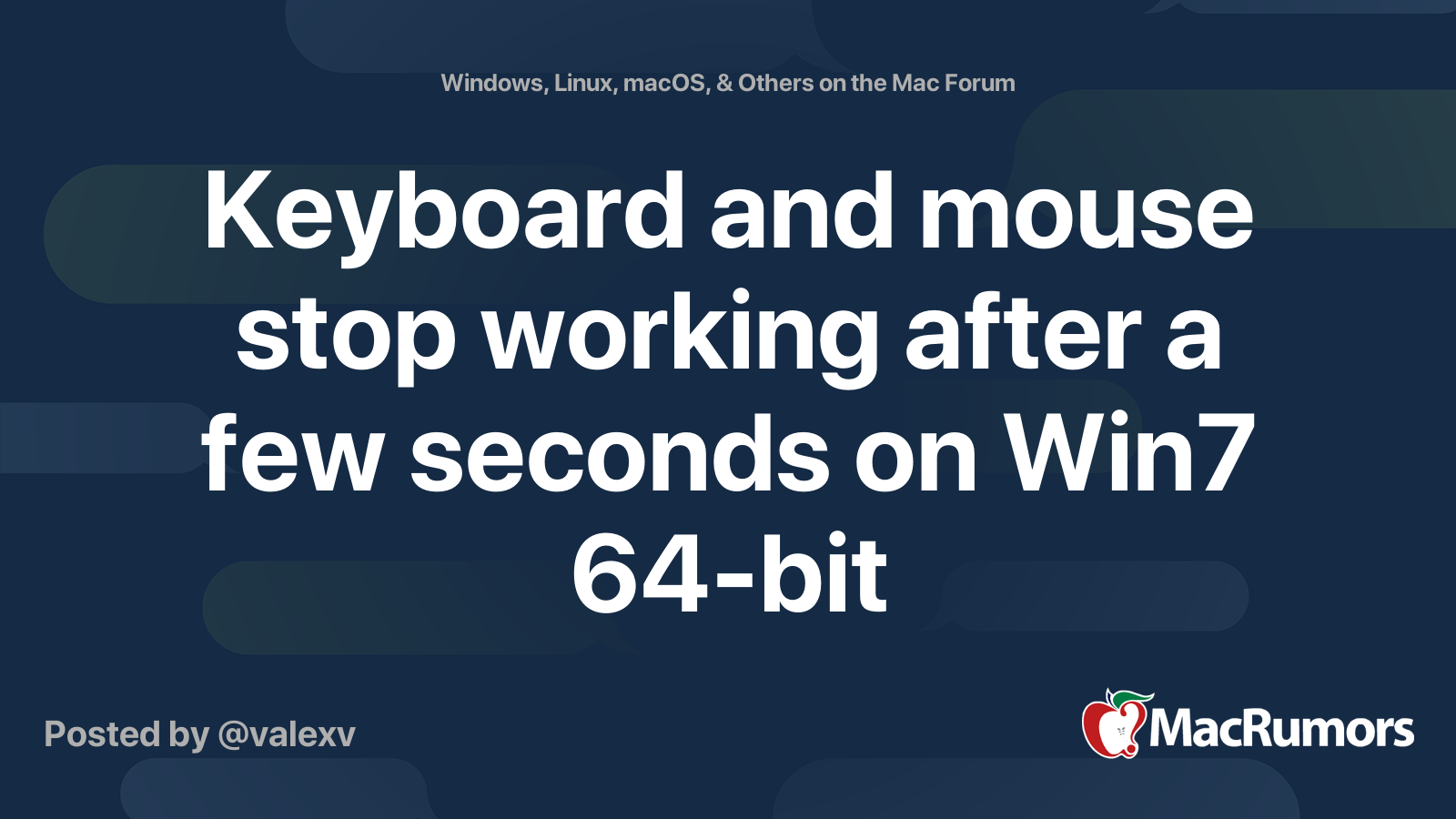 Keyboard and mouse stop working after a few seconds on Win7 64bit
