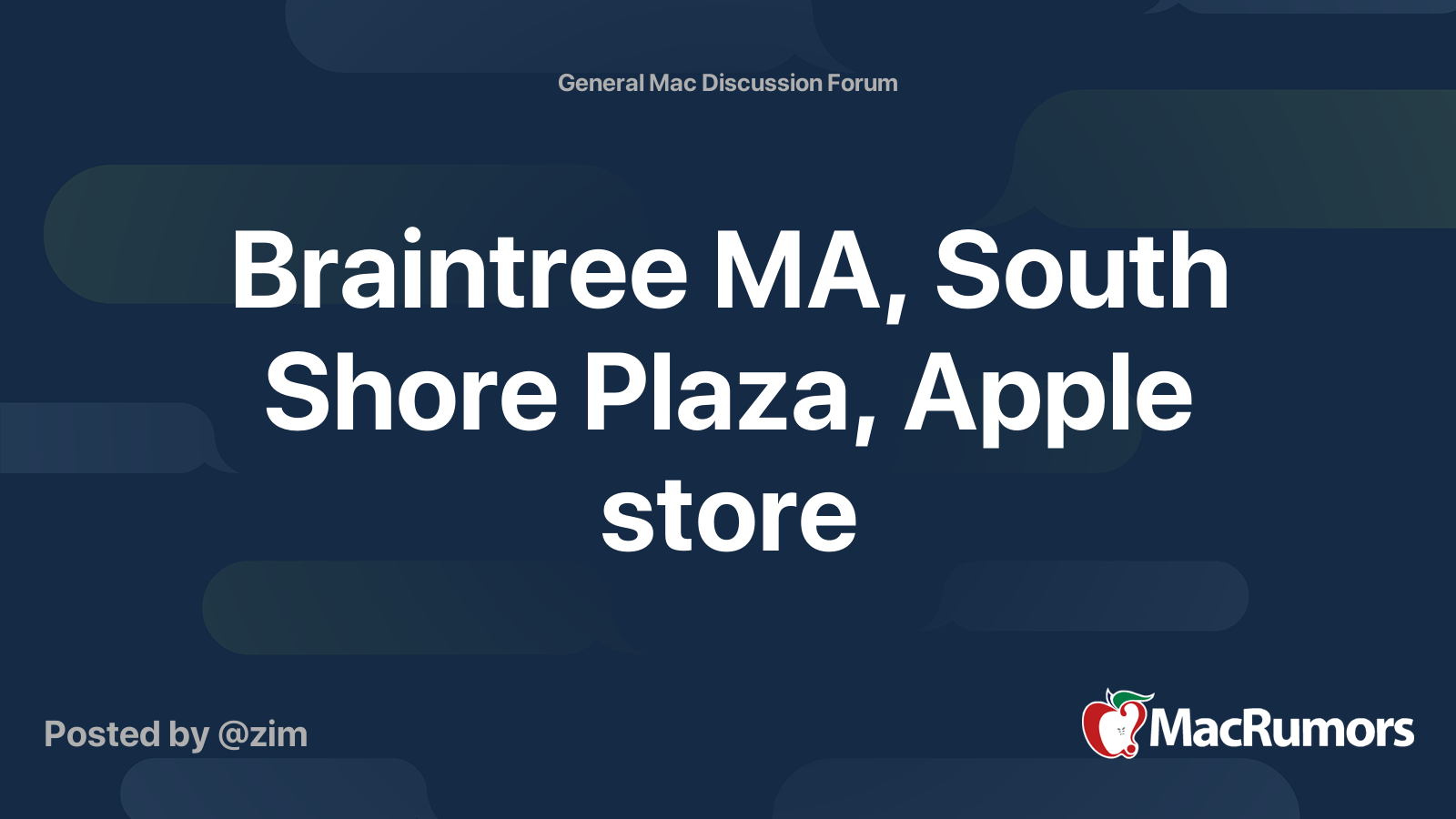 Braintree MA, South Shore Plaza, Apple store MacRumors Forums