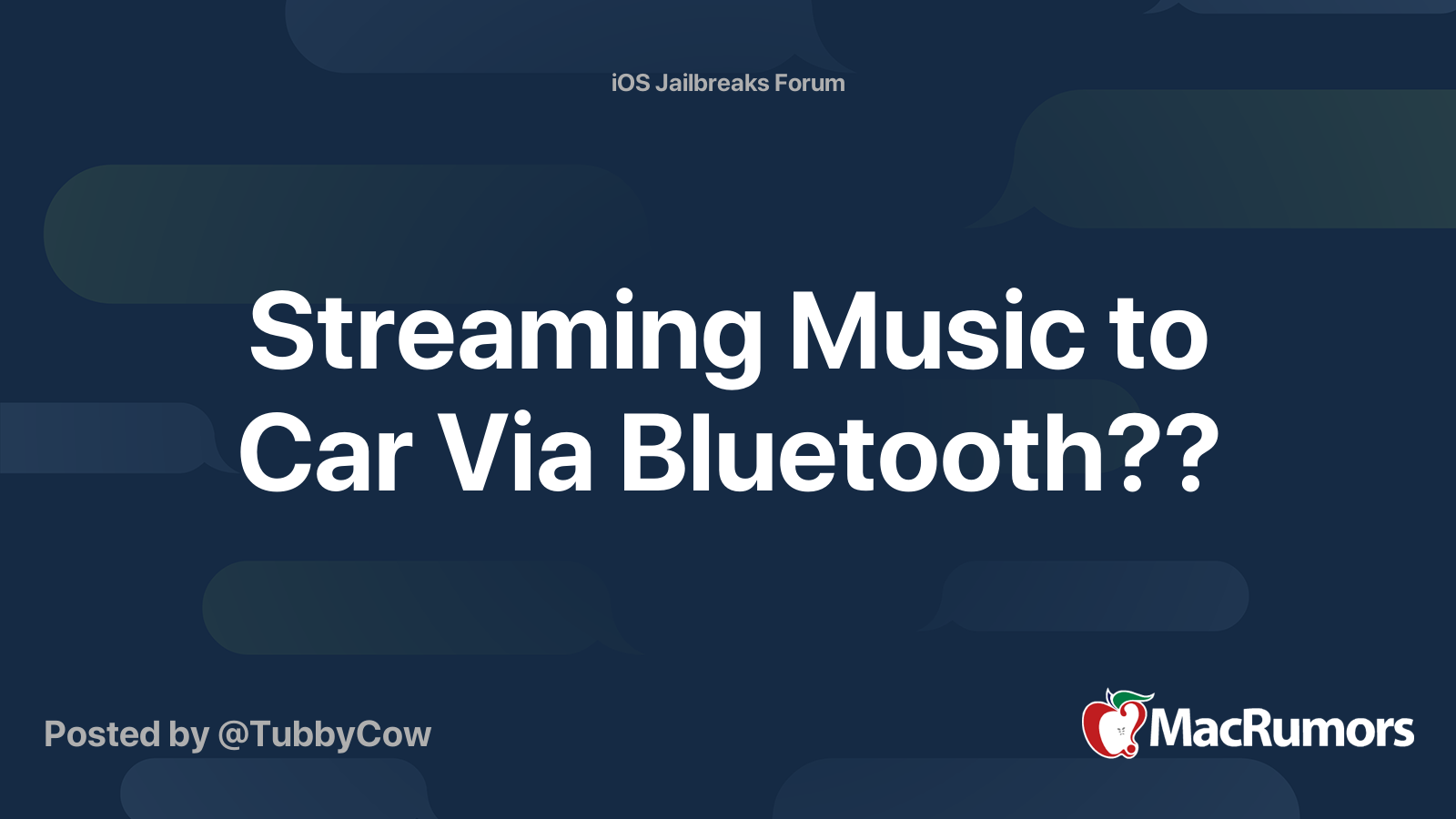 Streaming Music to Car Via Bluetooth?? MacRumors Forums