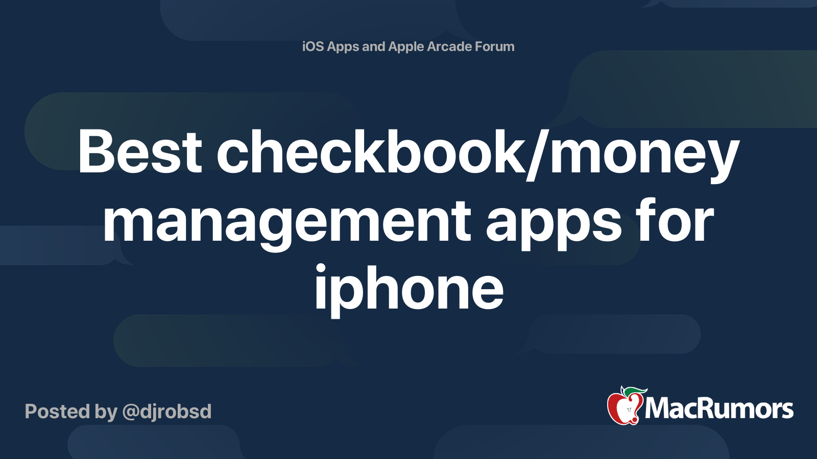 Best checkbook/money management apps for iphone MacRumors Forums