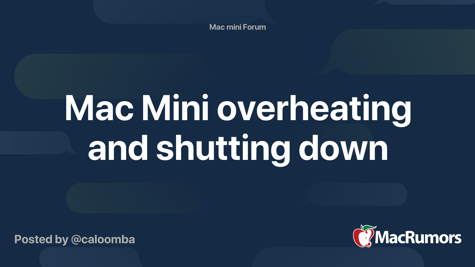 Mac Mini overheating and shutting down MacRumors Forums