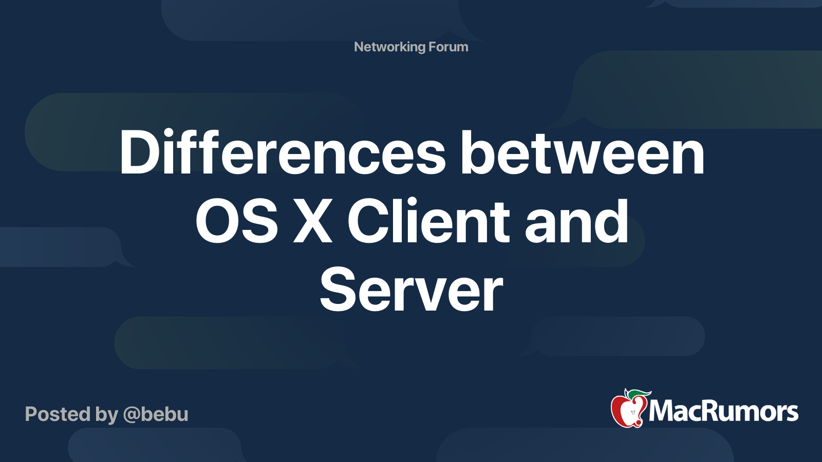 Differences between OS X Client and Server | MacRumors Forums