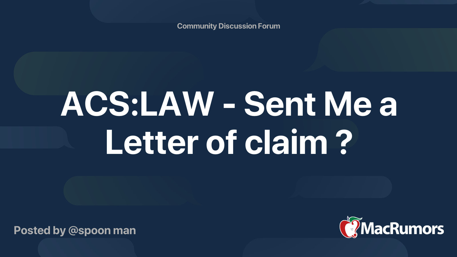 ACSLAW Sent Me a Letter of claim ? MacRumors Forums