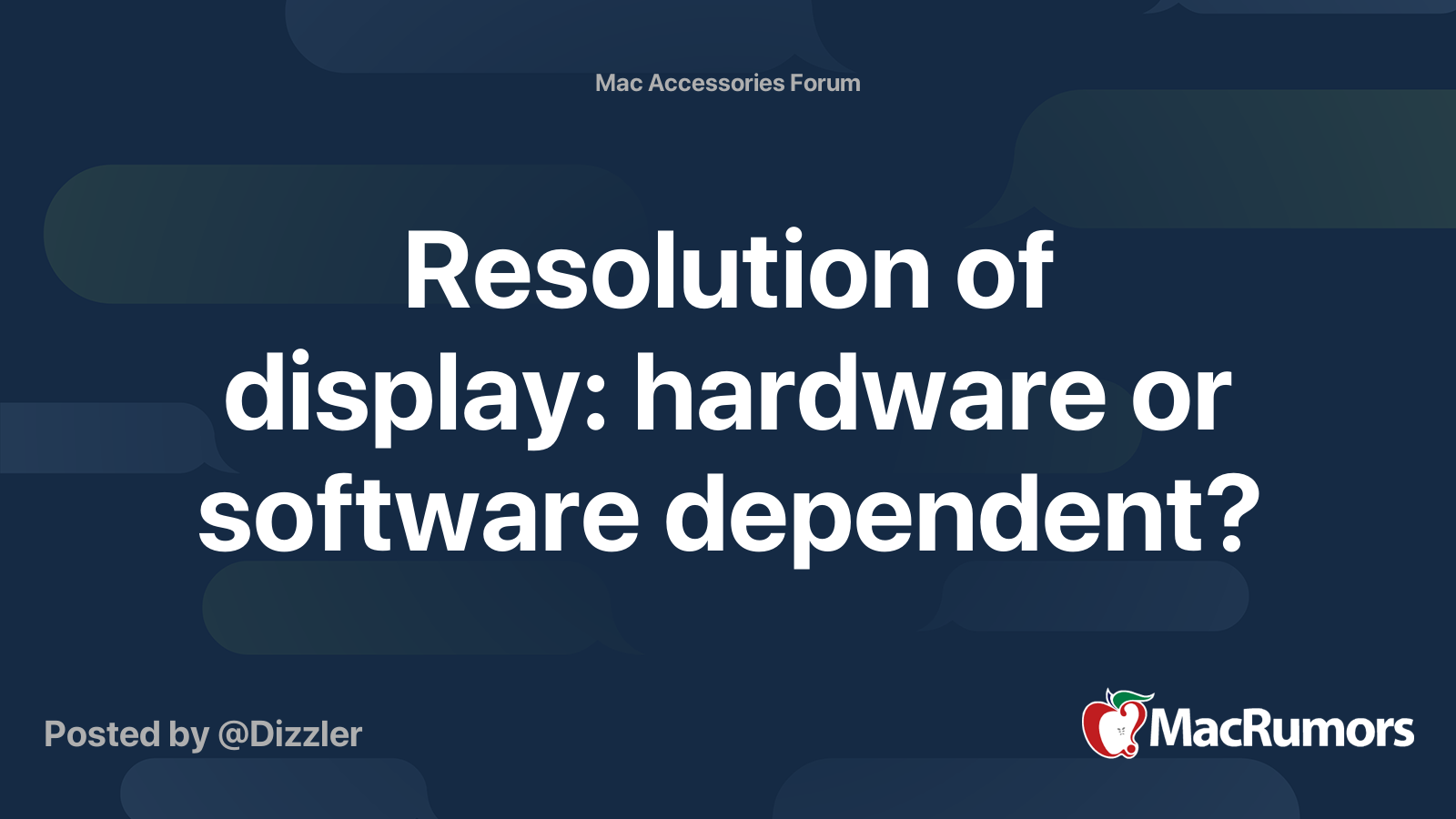 Resolution of display hardware or software dependent? MacRumors Forums