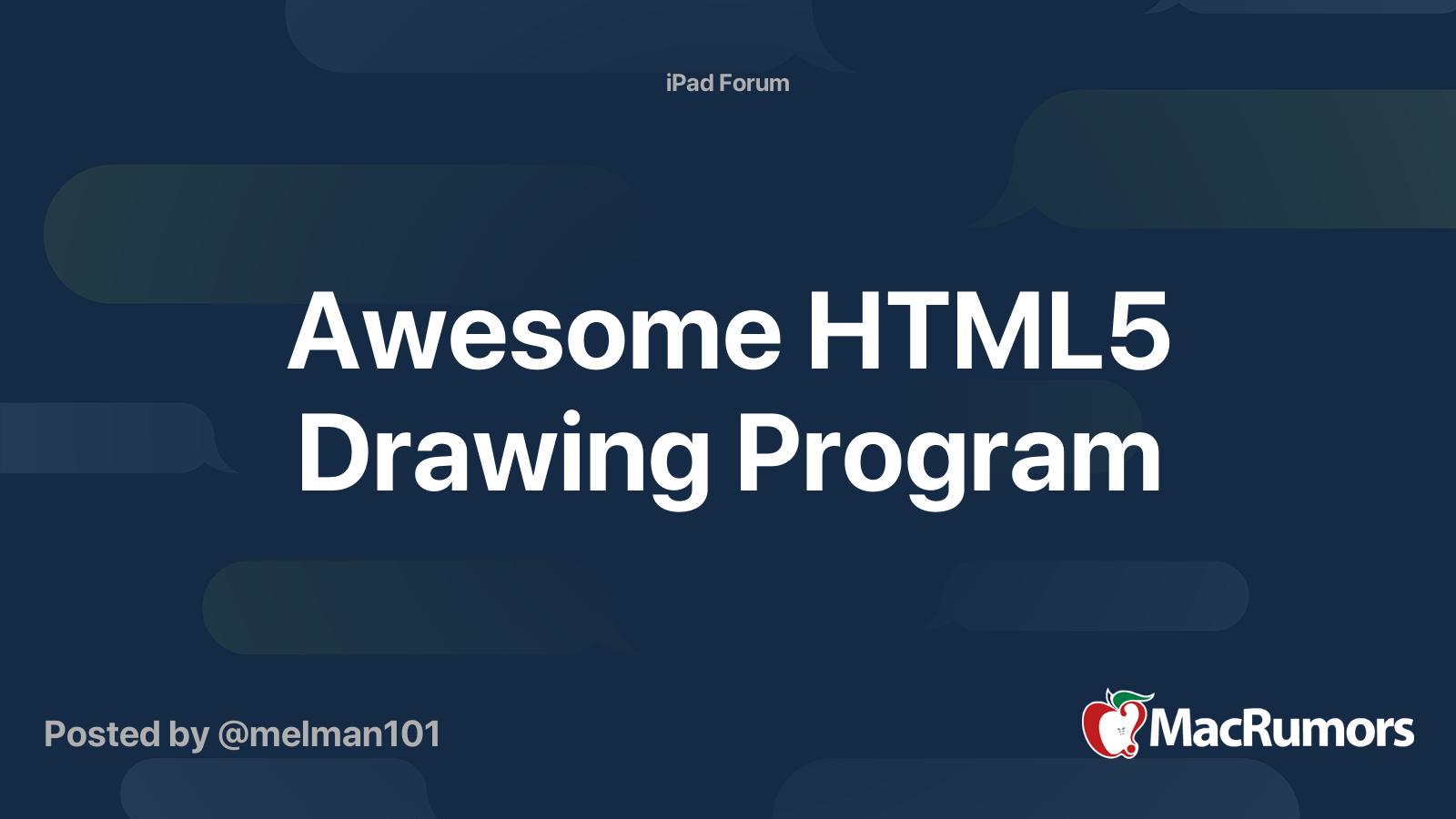 Awesome HTML5 Drawing Program | MacRumors Forums