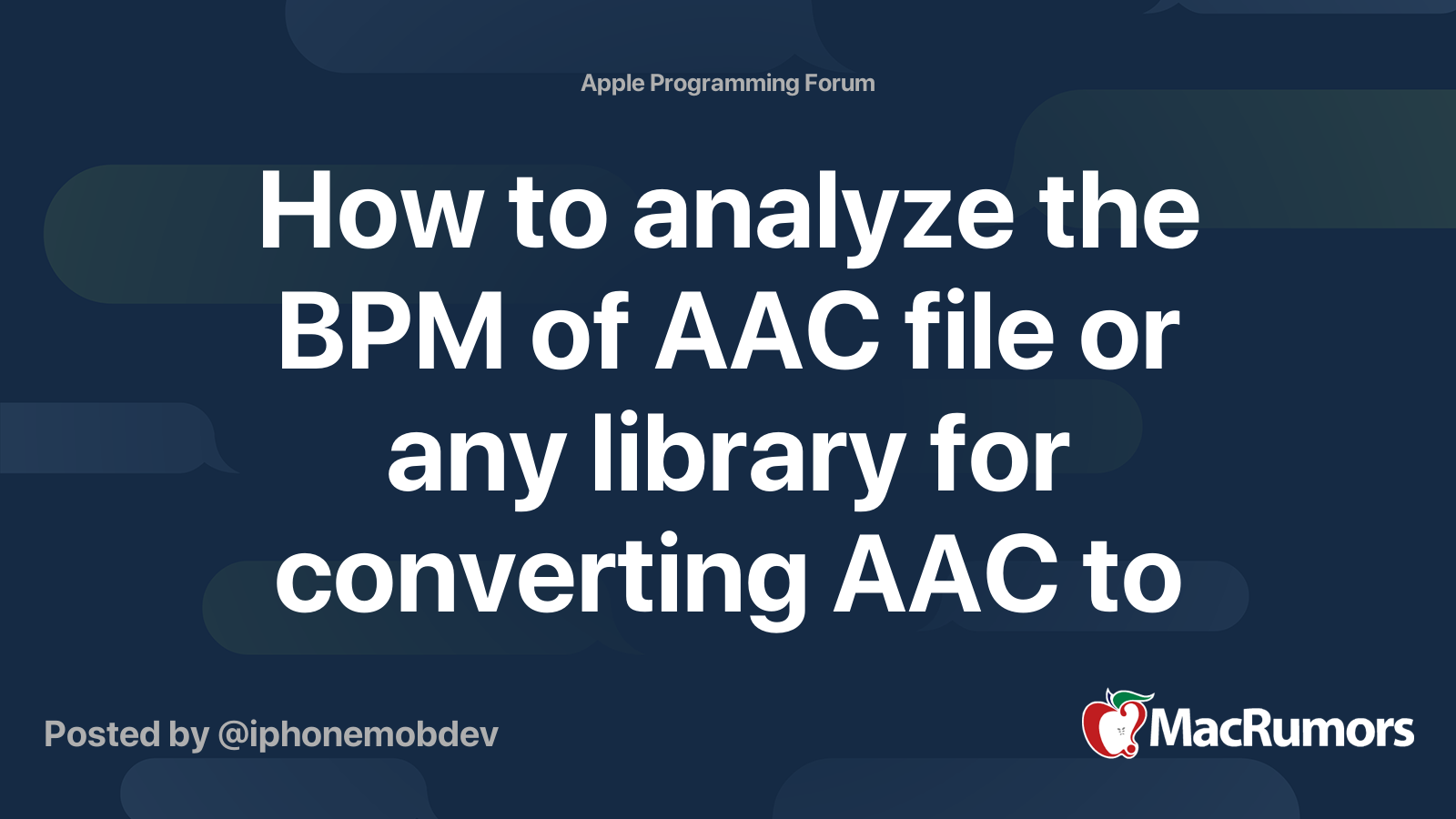 How to analyze the BPM of AAC file or any library for converting AAC to
