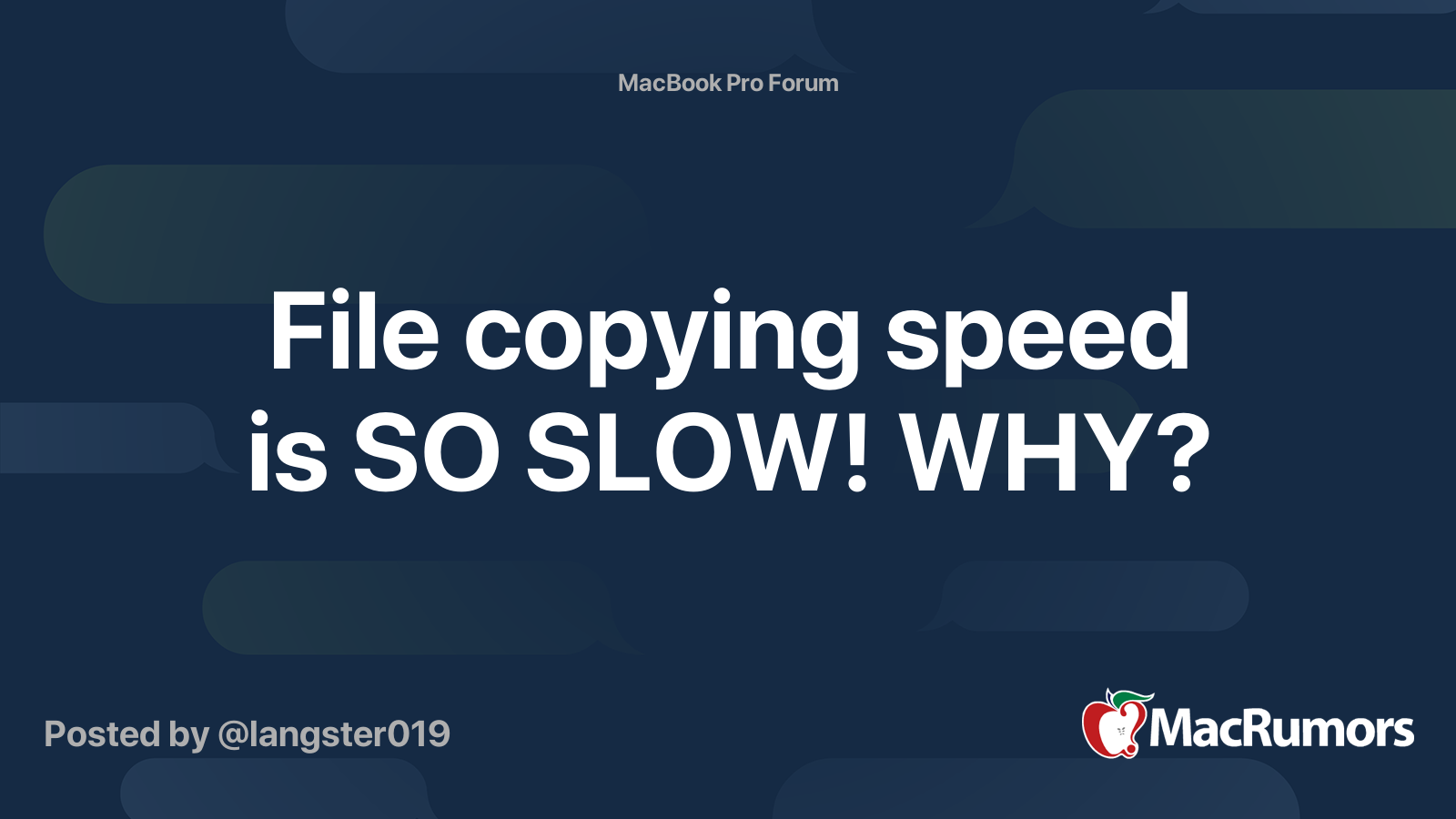 File copying speed is SO SLOW! WHY? | MacRumors Forums