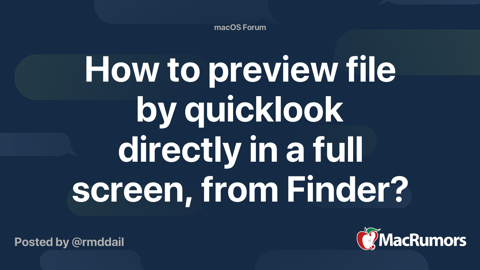 How to preview file by quicklook directly in a full screen, from Finder ...