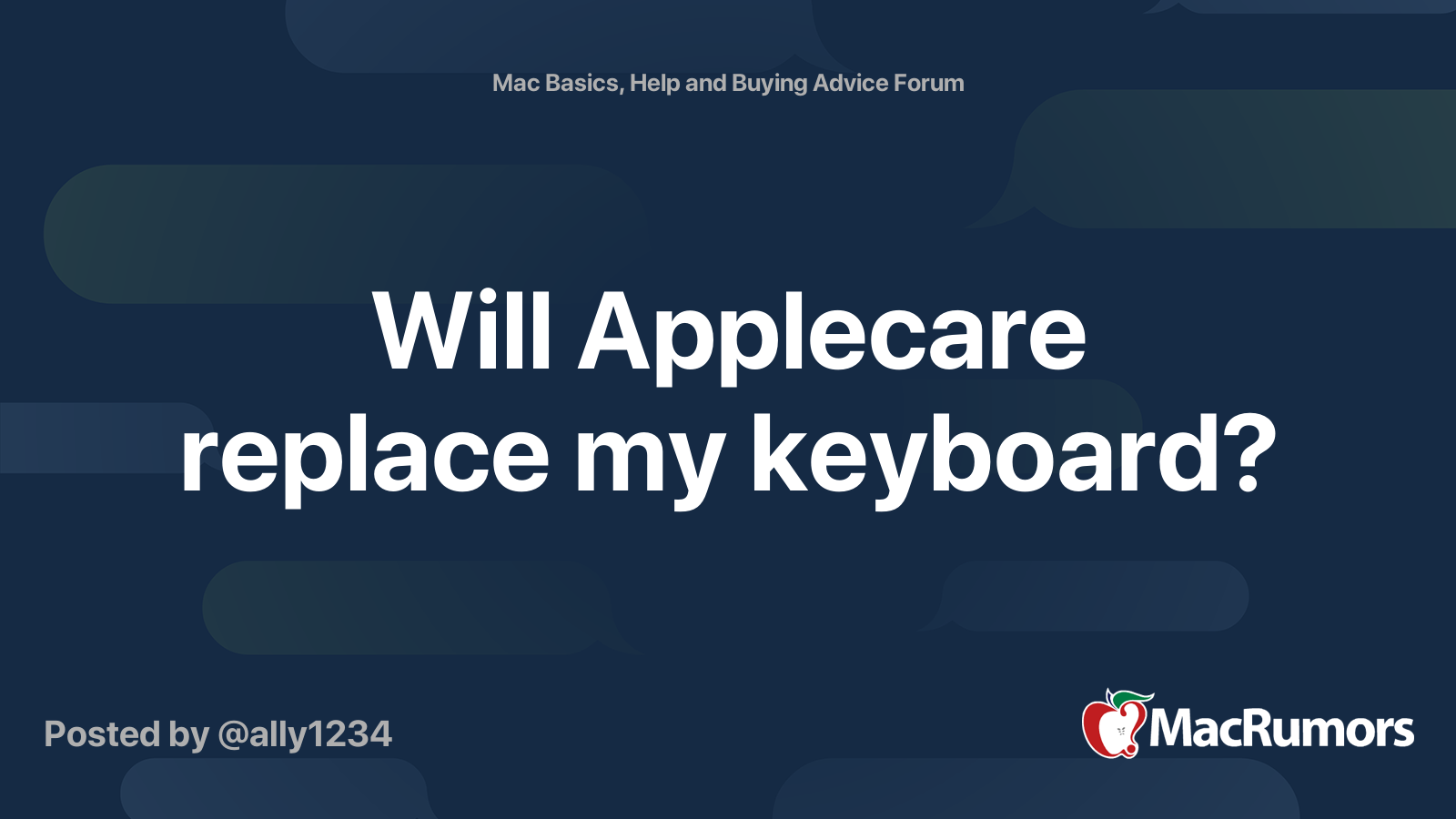 Will Applecare replace my keyboard? MacRumors Forums
