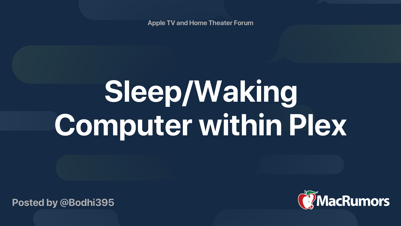 Sleep waking computer within plex macrumors forums