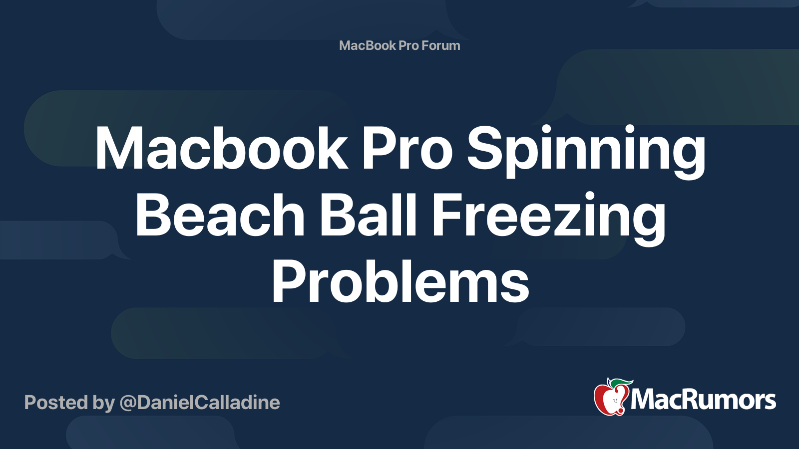 Macbook Pro Spinning Beach Ball Freezing Problems MacRumors Forums