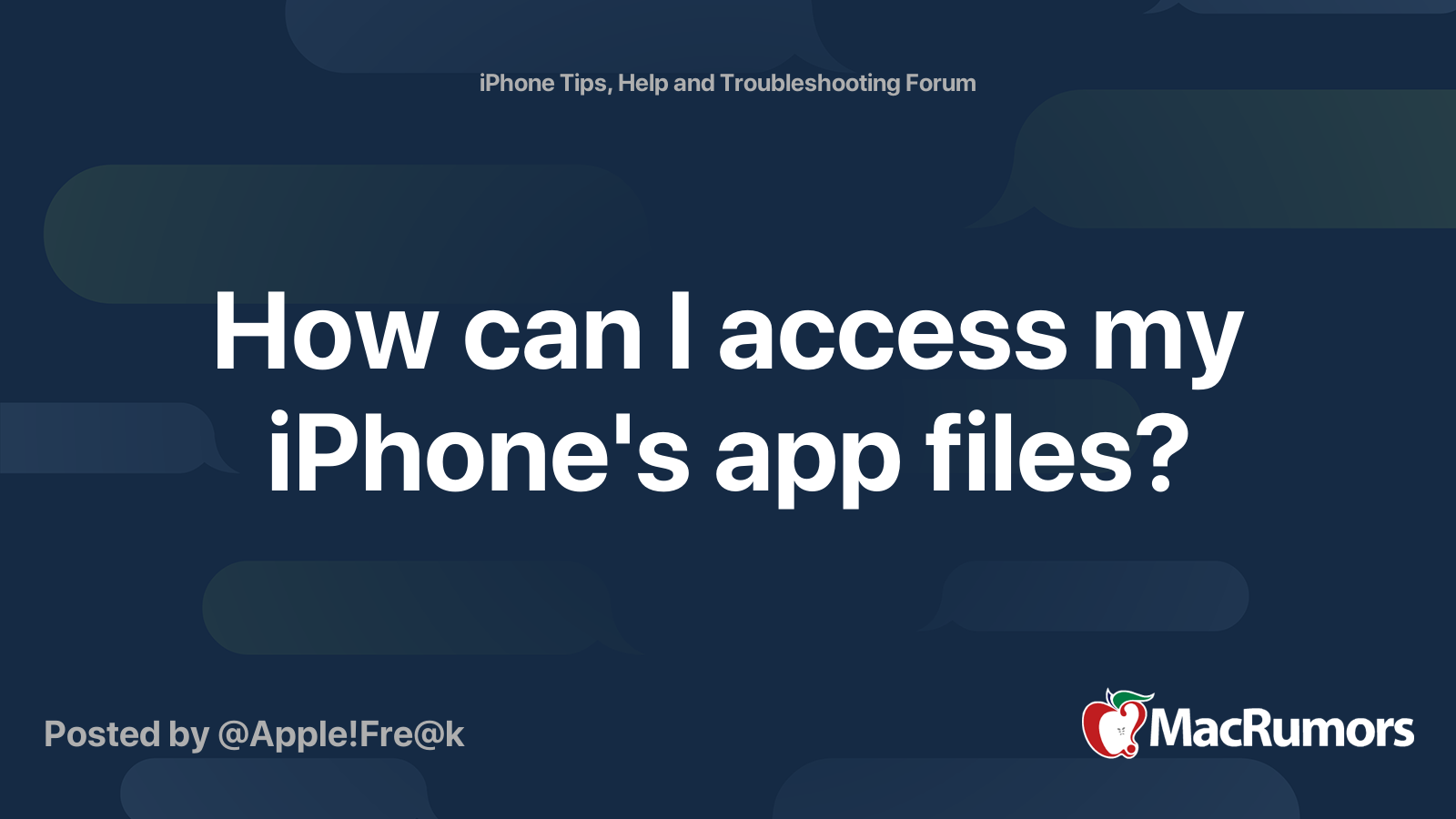 How Can I Access My IPhone s App Files MacRumors Forums