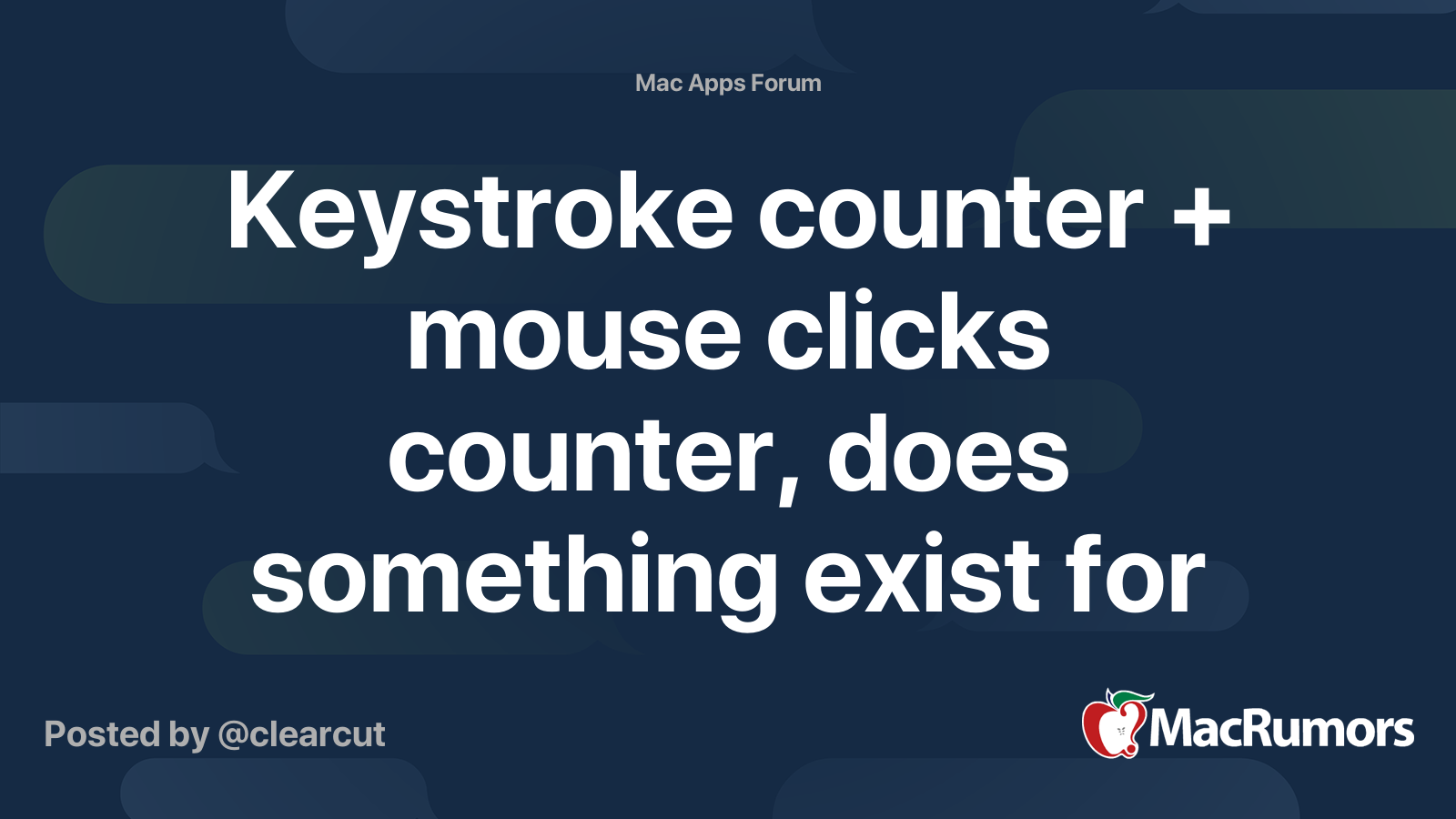 Keystroke counter + mouse clicks counter, does something exist for mac