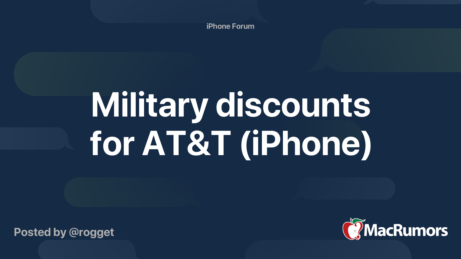 Military discounts for AT&T (iPhone) MacRumors Forums