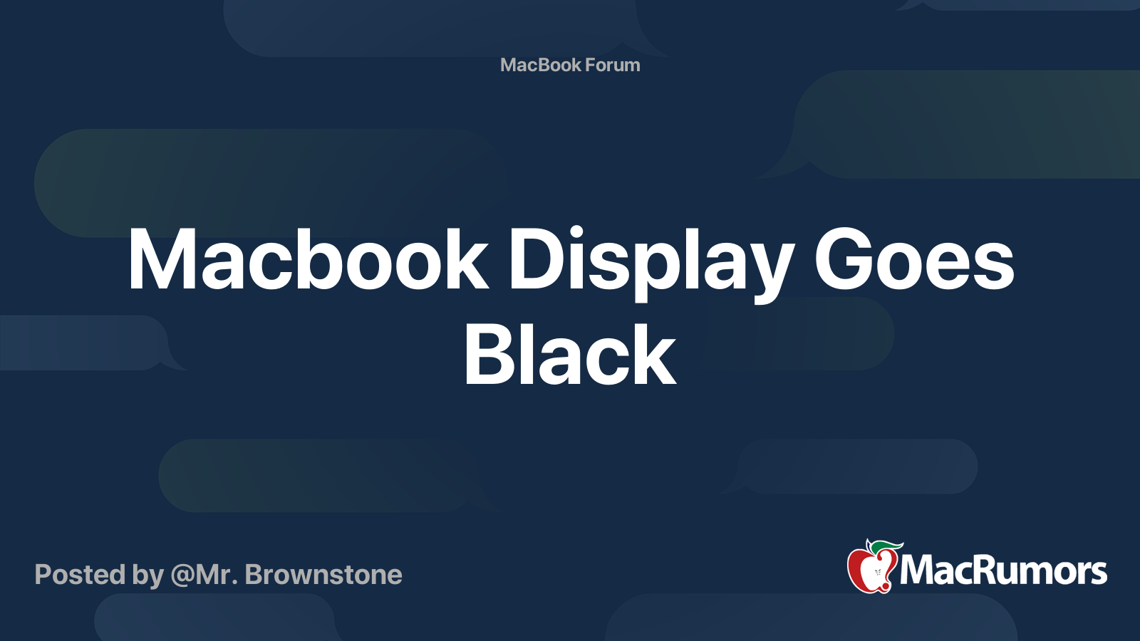 Macbook Display Goes Black MacRumors Forums