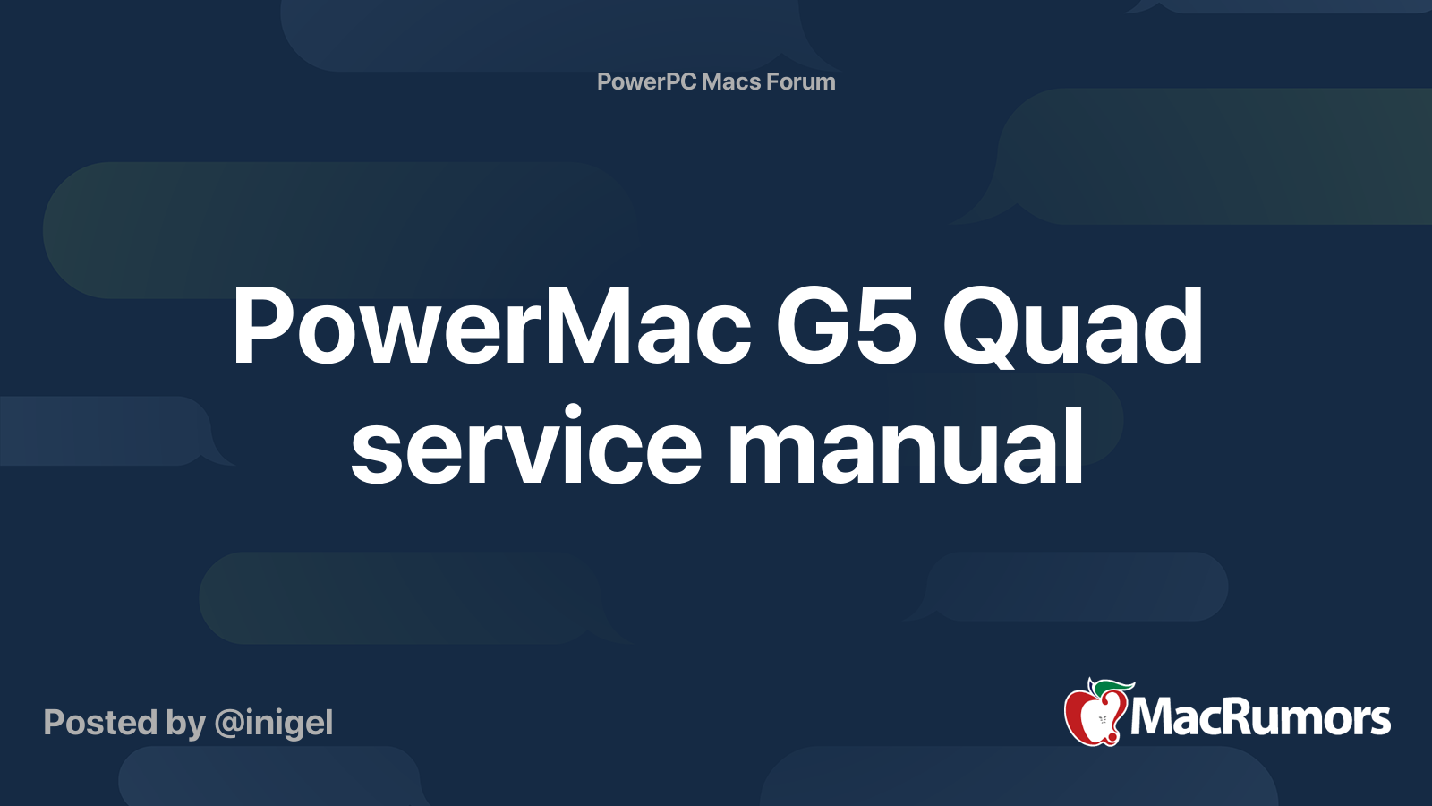Service manual for 2005 g5 mac pro max