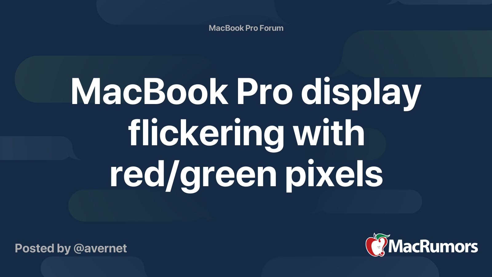 MacBook Pro display flickering with red/green pixels | MacRumors Forums