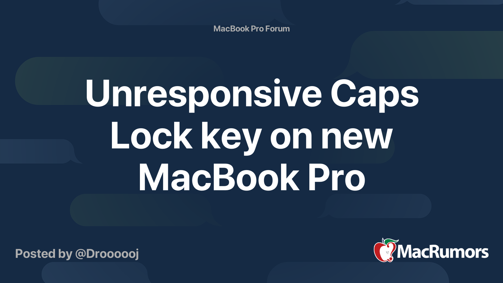 Unresponsive Caps Lock key on new MacBook Pro MacRumors Forums