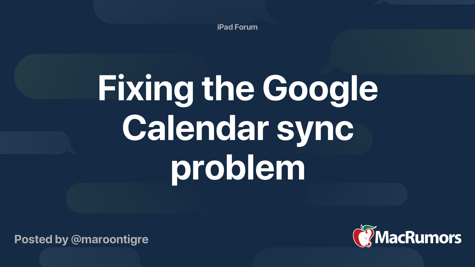 Fixing the Google Calendar sync problem MacRumors Forums