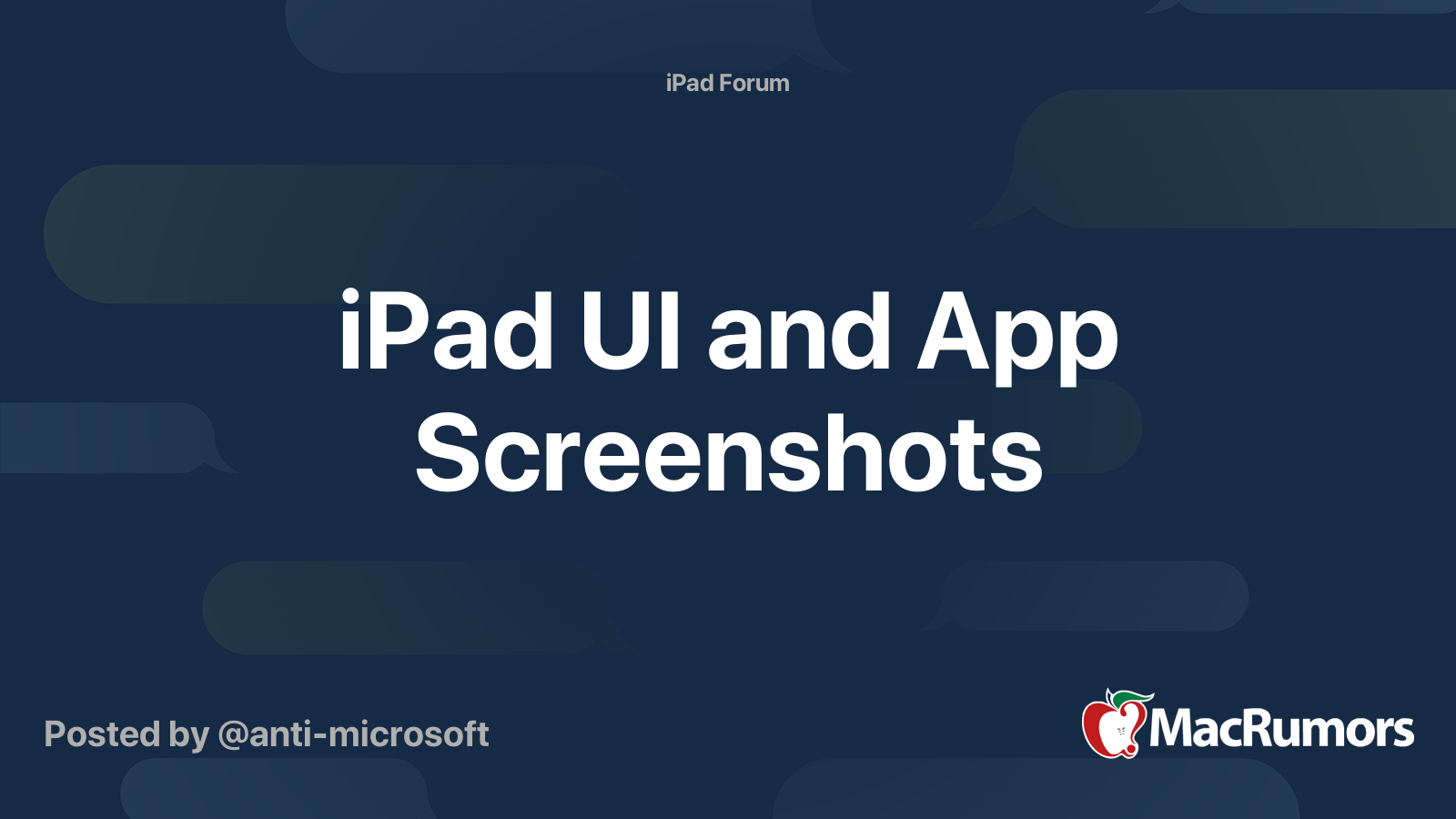 iPad UI and App Screenshots | MacRumors Forums