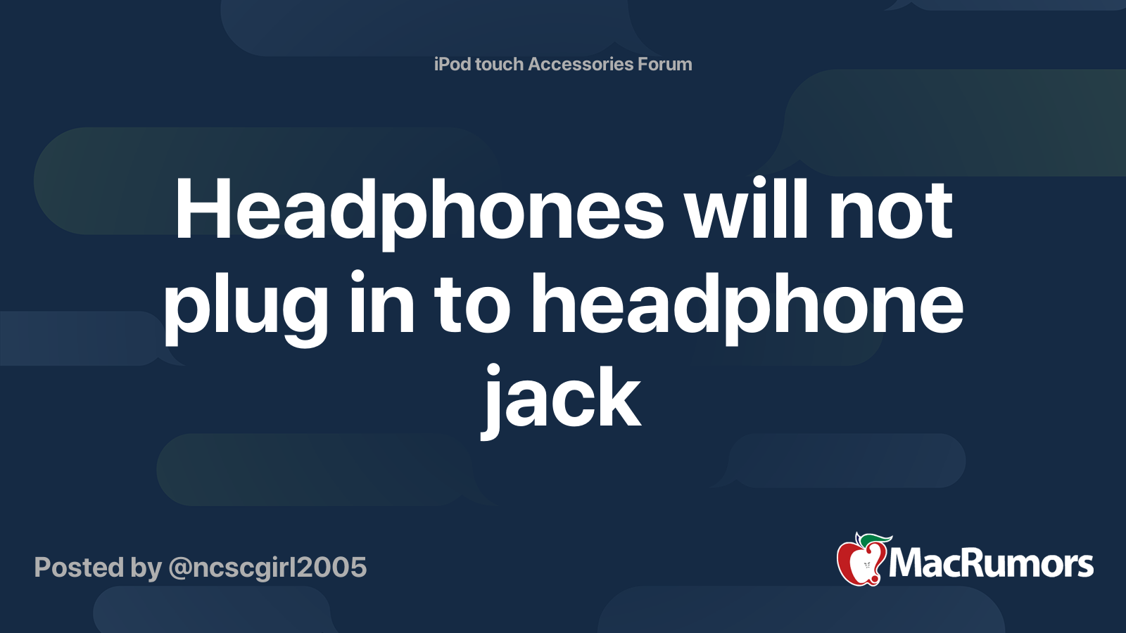 Headphones will not plug in to headphone jack MacRumors Forums