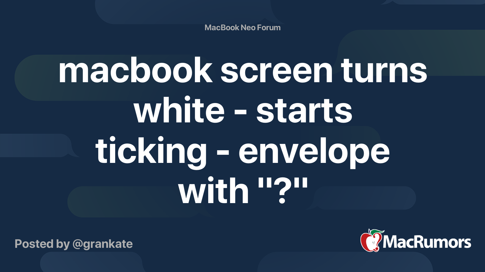 macbook screen turns white - starts ticking - envelope with ...