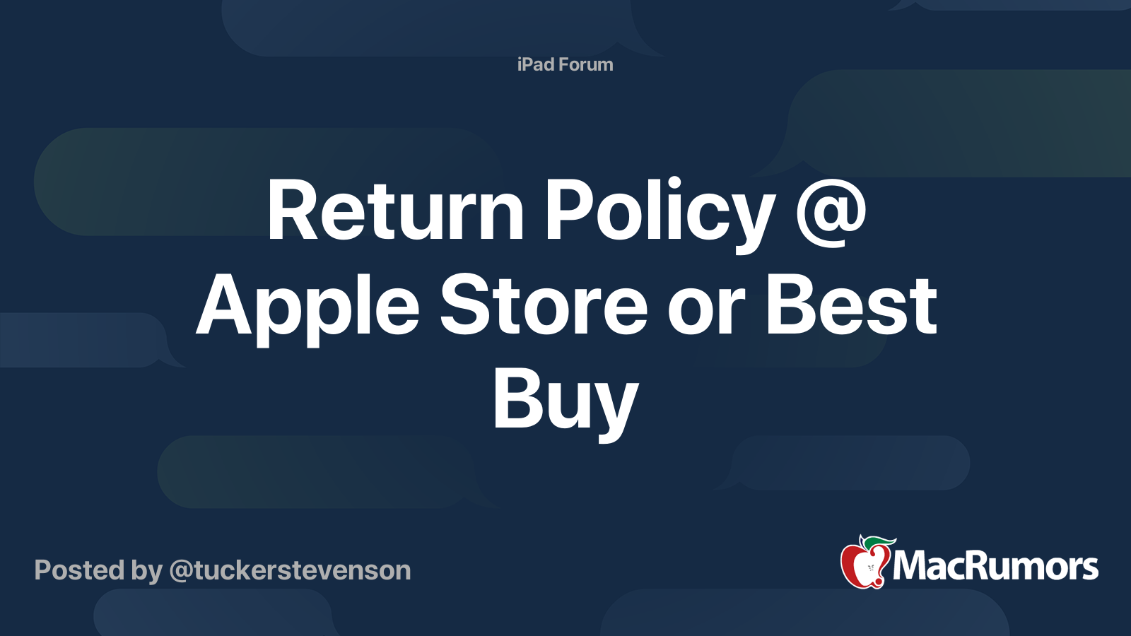 Return Policy Apple Store or Best Buy MacRumors Forums