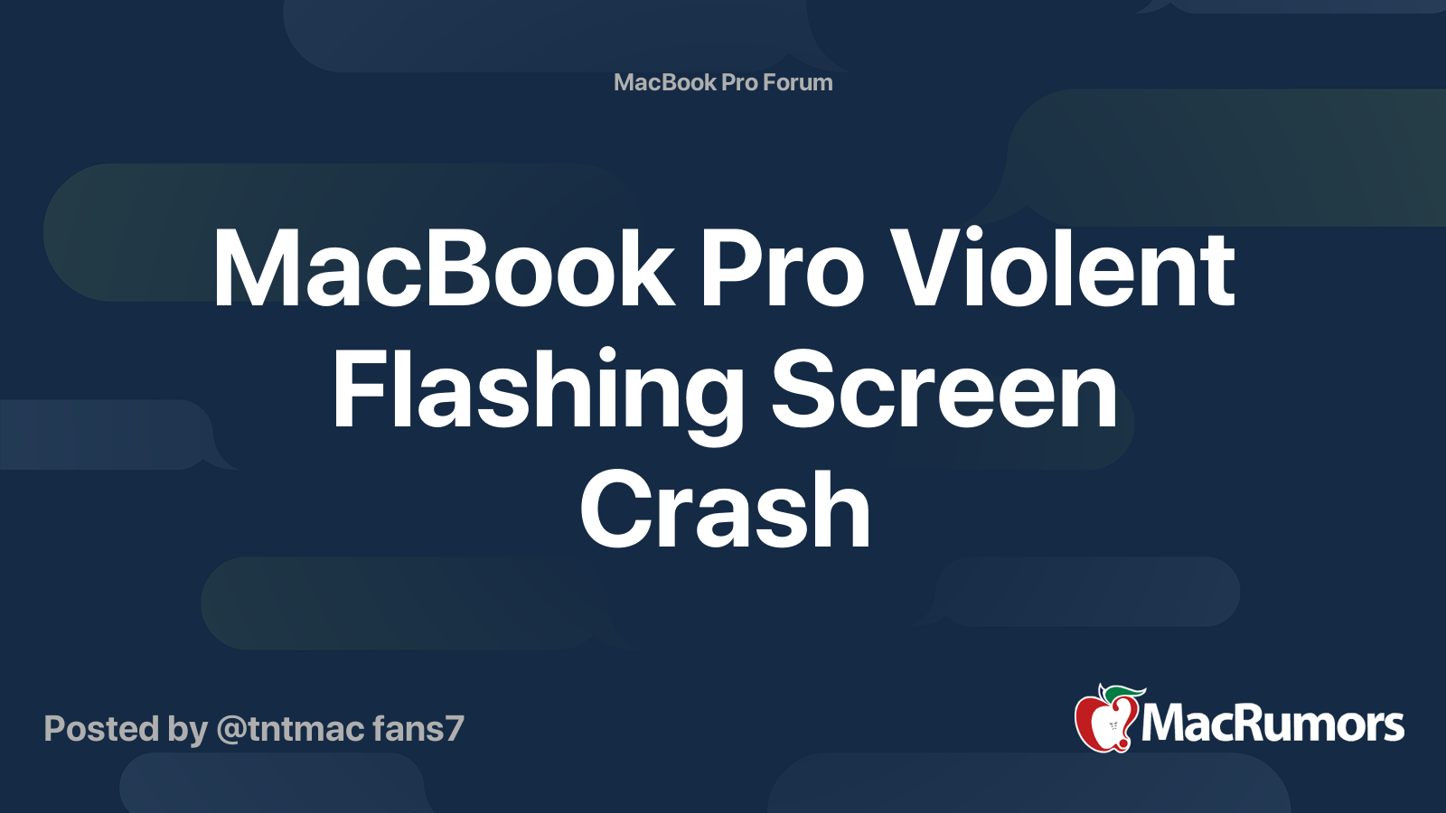 MacBook Pro Violent Flashing Screen Crash MacRumors Forums