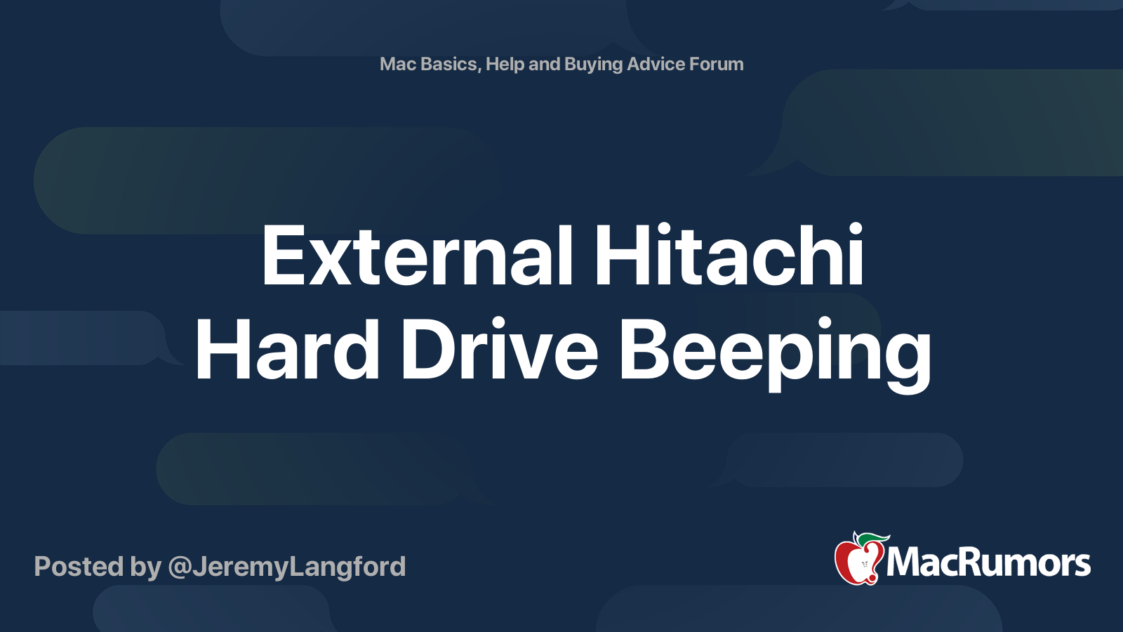 External Hitachi Hard Drive Beeping MacRumors Forums