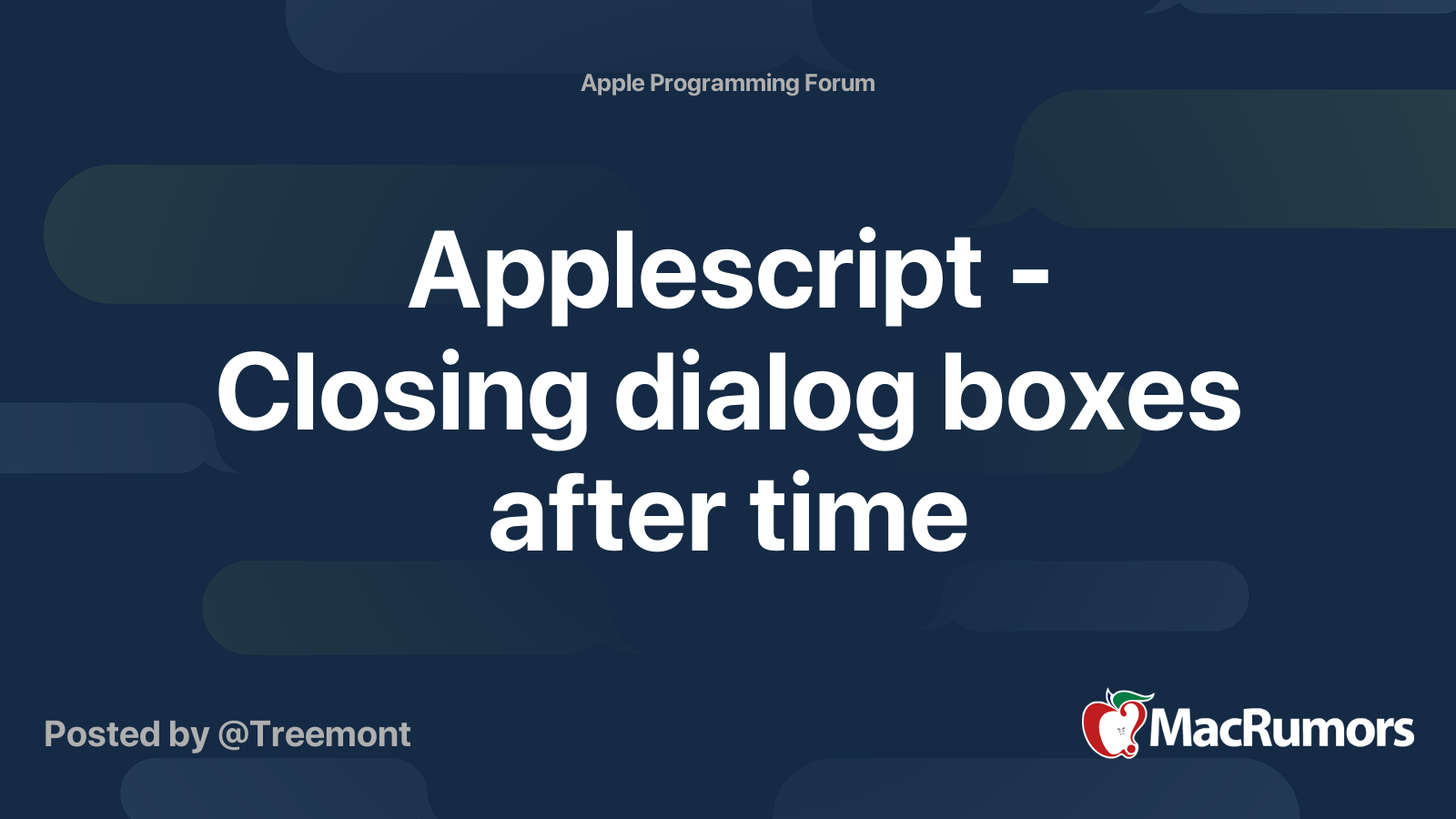 Applescript Closing dialog boxes after time MacRumors Forums