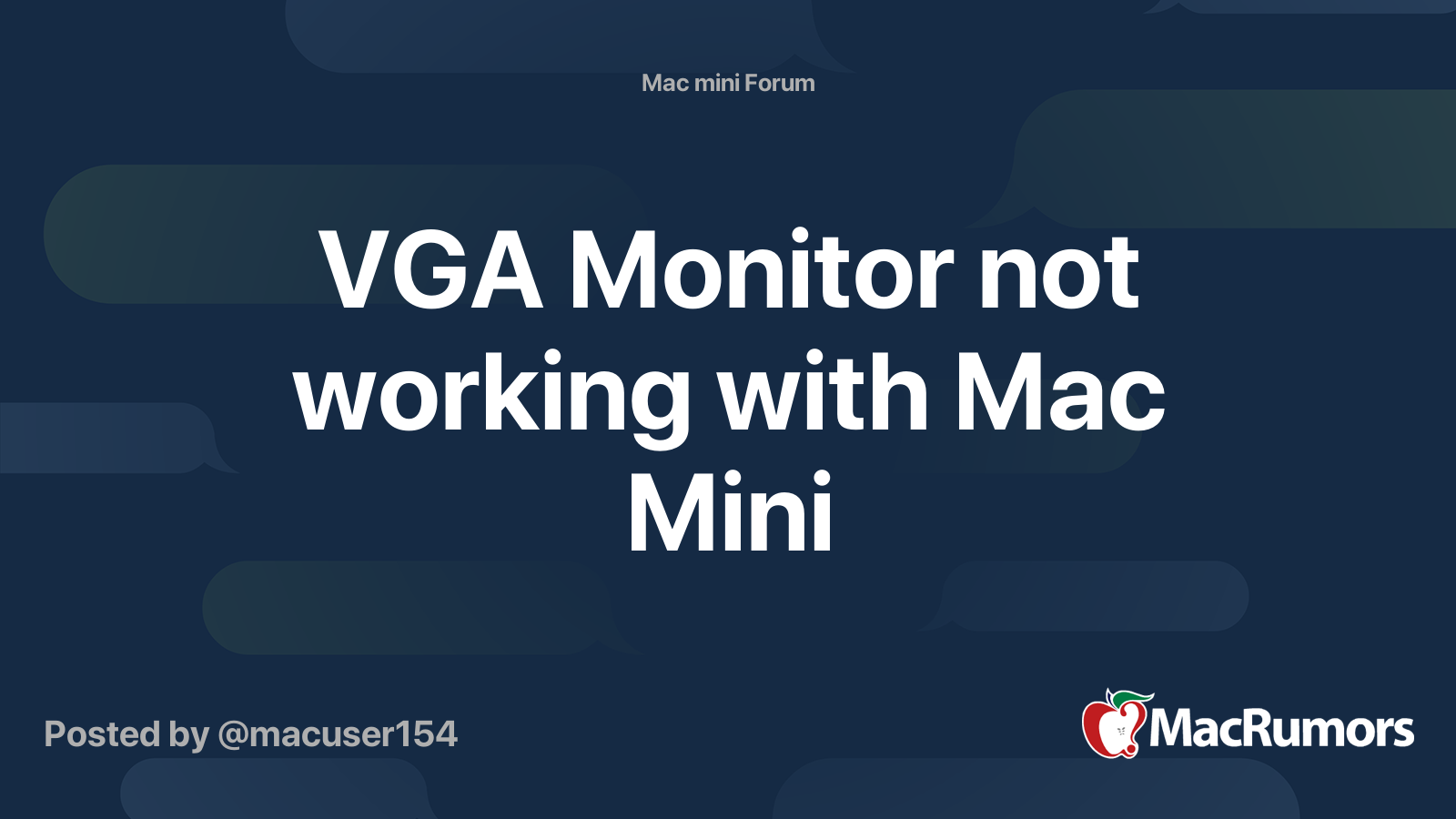 VGA Monitor not working with Mac Mini MacRumors Forums