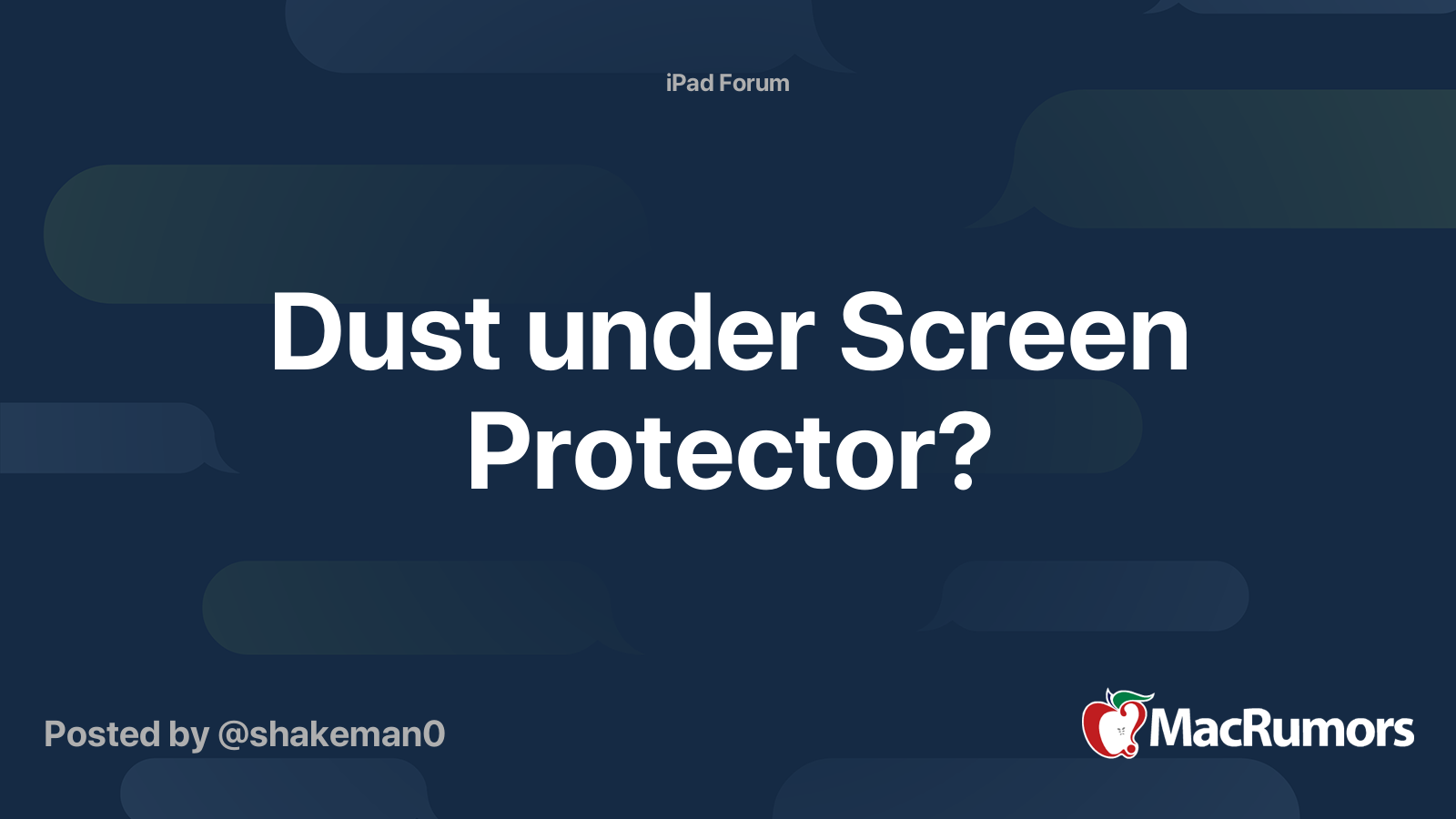 dust bubbles under screen protector