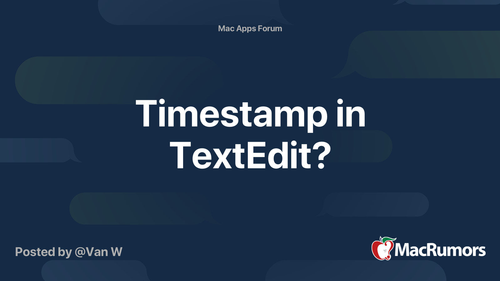 Timestamp in TextEdit? | MacRumors Forums