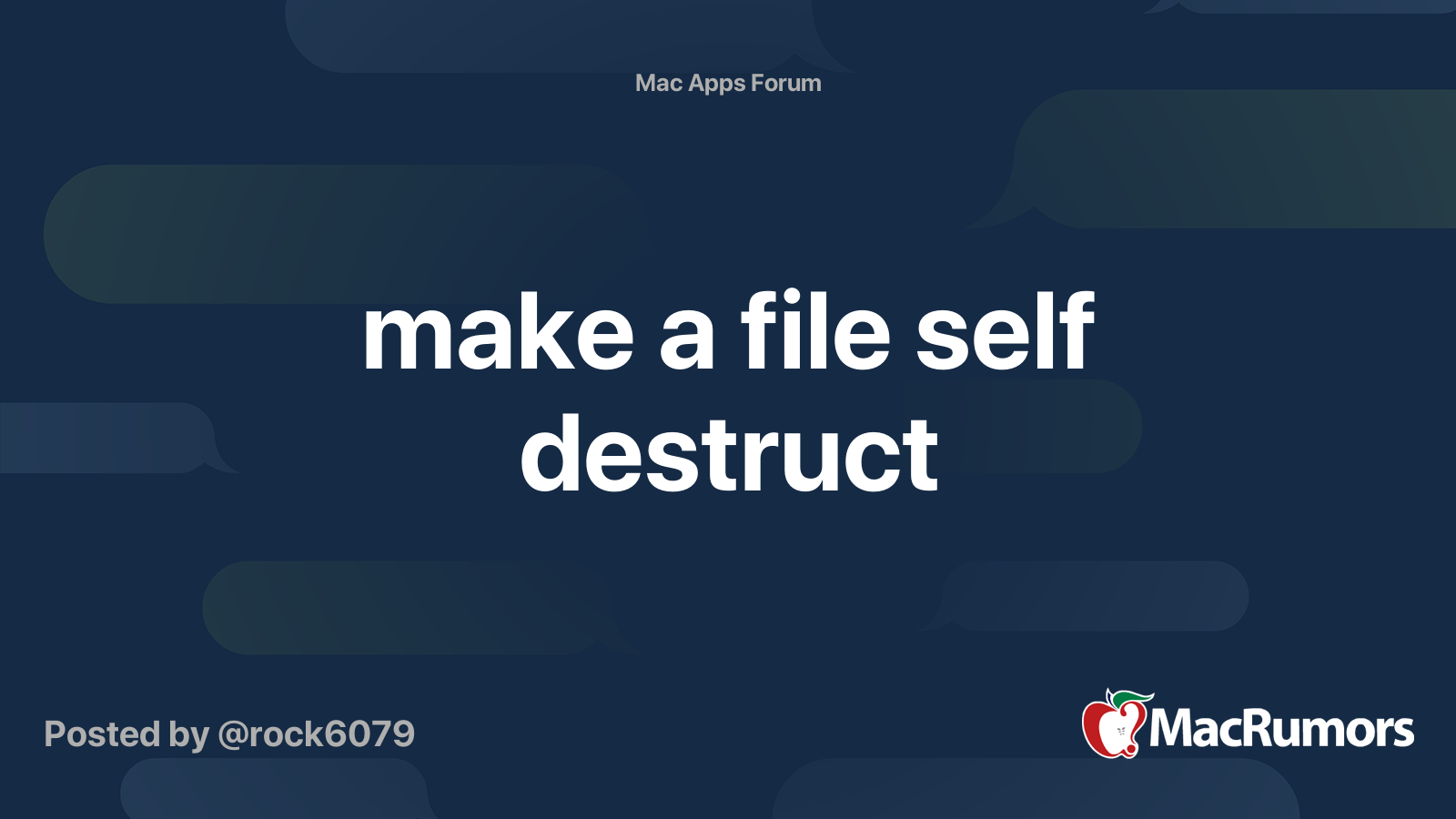 Manual Self-Destruction Mac OS