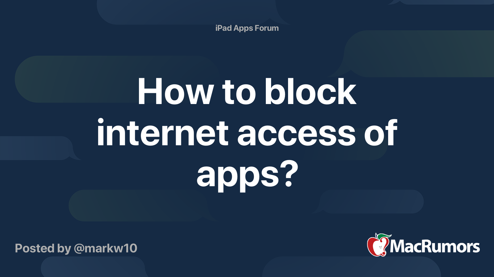 How to block access of apps? MacRumors Forums