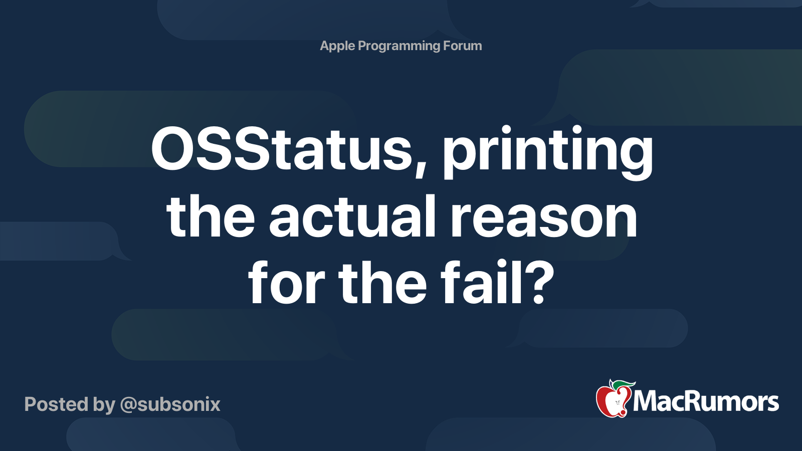 Osstatus ошибка 22 mac os