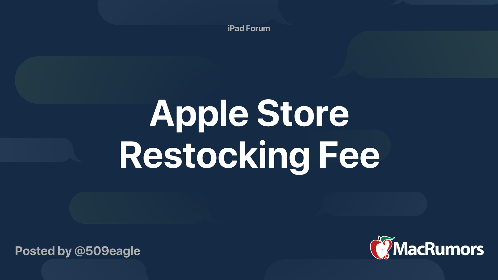 Apple Store Restocking Fee MacRumors Forums